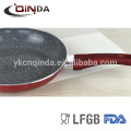 Red metallica marble coating frying pan with induction